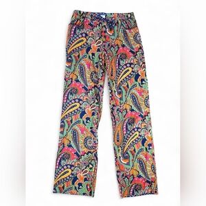 Vera Bradley Cotton Pajama Pants Women Small Multicolor Paisley Print Lounge